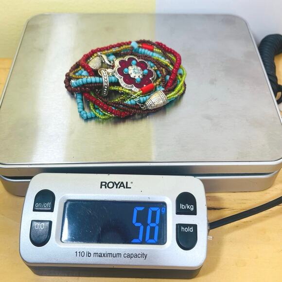 Southwestern Style Vtg Necklace Pendant Earrings Turquoise Red Avon Bead Enamel - Picture 15 of 15